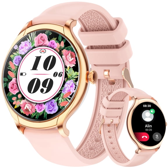 VOPOCO Smart Watch for Women Bluetooth Make/Answer Call Waterproof Sports Smartwatch Compatible with iOS Android 1.39" HD Color Screen Activity Tracker with Pedometer
