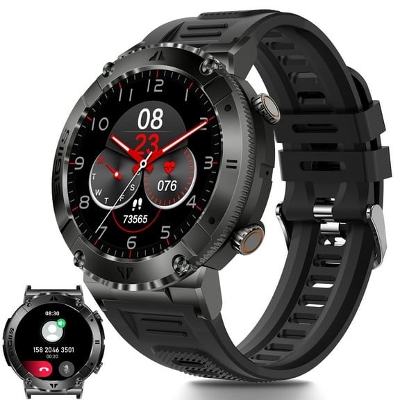 VOPOCO Smart Watch for Men, 1.32'' HD Rugged Outdoor Sports Watch (Answer/Make Calls) Fitness Tracker Pedometer Smartwatch, for iPhone Android