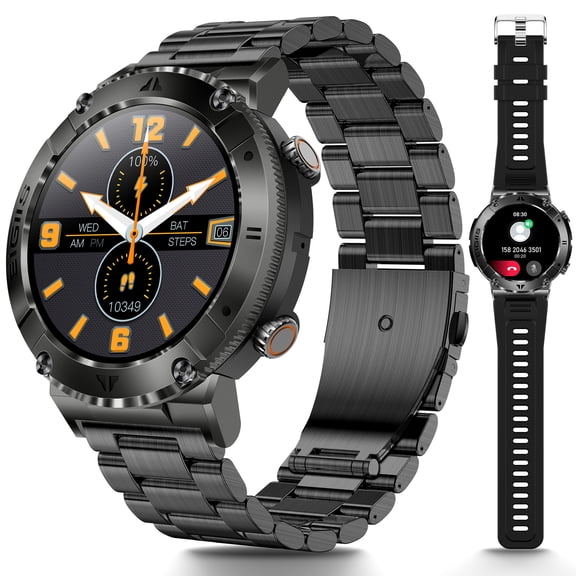VOPOCO Smart Watch for Men(Answer/Make Calls), 1.32” Smart Watches for Men Outdoor Watch with Pedometer Smartwatches for iOS Android