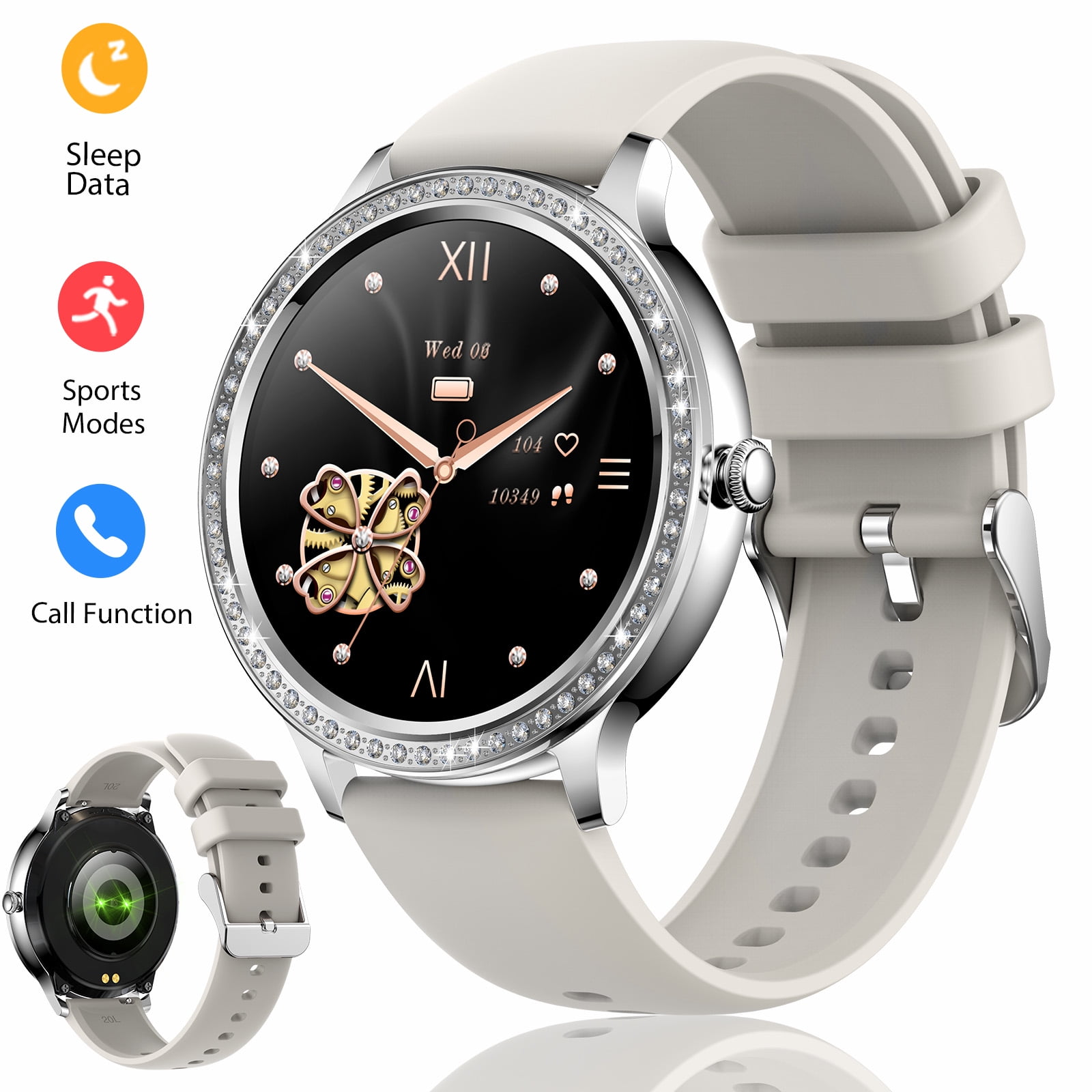 VOPOCO Smart Watch for Women Call Receive/Dial with 20 Sports Modes Waterproof Watch Smartwatch 1.32" HD Full Touch Screen for iPhone Android