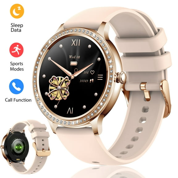 VOPOCO Smart Watch for Women Call Receive/Dial with 20 Sports Modes Waterproof Watch Smartwatch 1.32" HD Full Touch Screen for iPhone Android