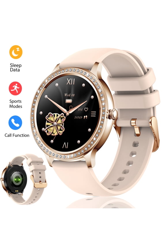 Smart Watch for Women Call Receive/Dial with 20 Sports Modes Waterproof Watch Smartwatch 1.32" HD Full Touch Screen for iPhone Android