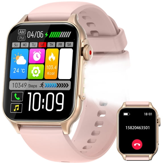 VOPOCO Smart Watches, Bluetooth Call 1.96" IPS Screen Smartwatch, IP67 Waterproof Long Life Battery Smart Watch