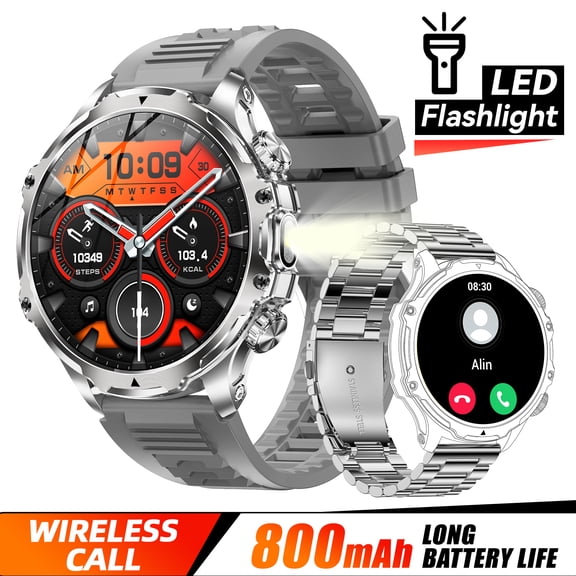 VOPOCO Smart Watches for Men (Answer/Make Call) with 1.85" HD Screen, 800mAh Battery Activity Tracker with Multiple Sport Modes and Records, Smartwatch with for iOS Android