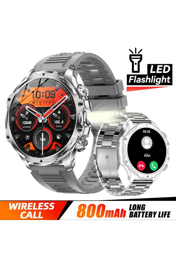 Smart Watches for Men (Answer/Make Call) with 1.85" HD Screen, 800mAh Battery Activity Tracker with Multiple Sport Modes and Records, Smartwatch with for iOS Android