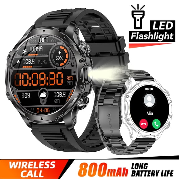 VOPOCO Smart Watches for Men (Answer/Make Call) with 1.85" HD Screen, 800mAh Battery Activity Tracker with Multiple Sport Modes and Records, Smartwatch with for iOS Android