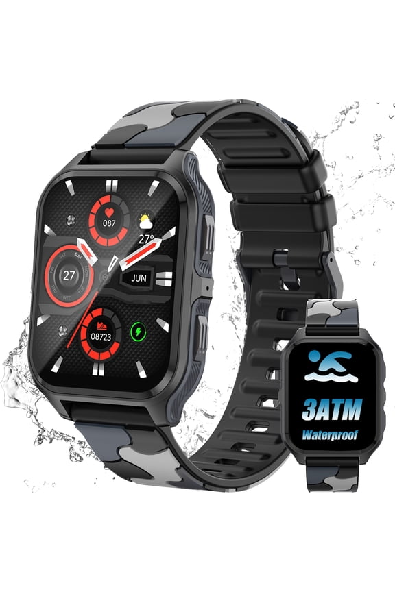 Smart Watches for Men (Answer/Make Call) with Voice Assistant, 1.83" Touchscreen Activity Tracker with 100+ Sport Modes and Sport Records, Waterproof Smartwatch for IOS Android