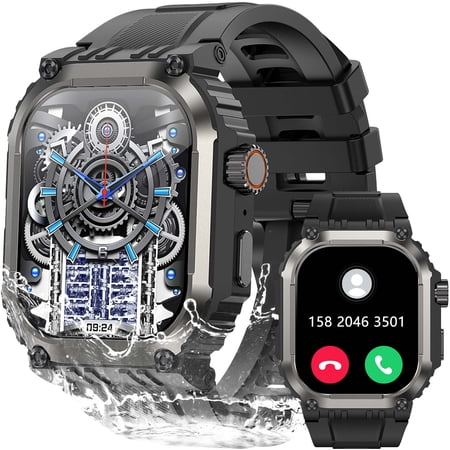 VOPOCO Smart Watches for Men (Answer/Make Calls) with 1.83" HD Screen Outdoor Smartwatch with 50 Days Battery 100+ Sport Modes and IP68 Waterproof for iOS/Android