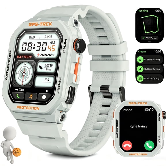 VOPOCO Smart Watches for Men (Answer/Make Calls) with GPS, 1.75" HD Outdoor Tactical Smartwatch with Sport Modes Anti-seismic Anti-collision Design for iOS/Android