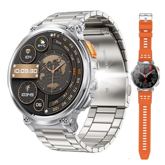 VOPOCO Smart Watches for Men with LED Flashlight 1.85" Large Screen 730mAh Big Battery Activity Tracker with Bluetooth Call Sport Modes Outdoor Smartwatch for iOS Android