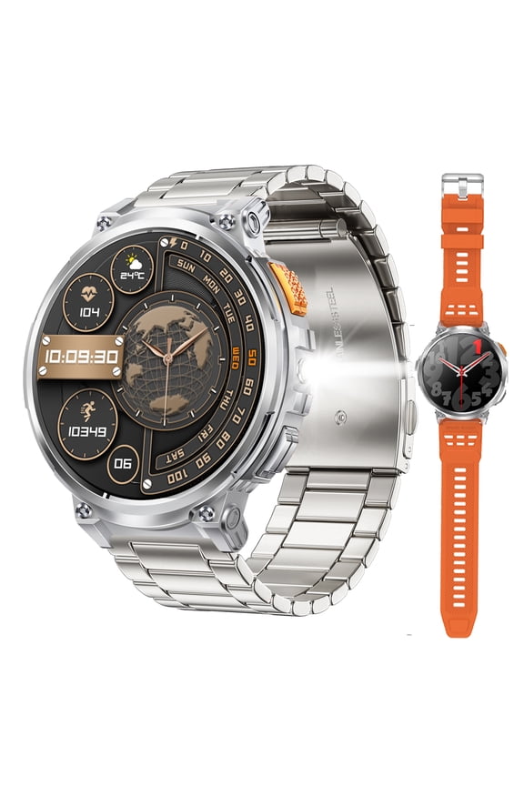 Smart Watches for Men with LED Flashlight 1.85" Large Screen 730mAh Big Battery Activity Tracker with Bluetooth Call Sport Modes Outdoor Smartwatch for iOS Android