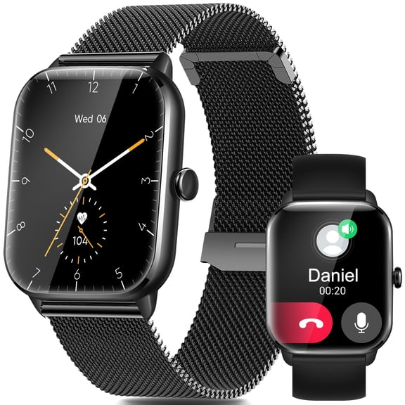 VOPOCO Smart Watches for Men(Make/Answer Call), 1.9" HD Full Touch Screen Rugged Sports Smart watch Compatible with Android iOS, 230mAh Waterproof Activity Tracker with Pedometer
