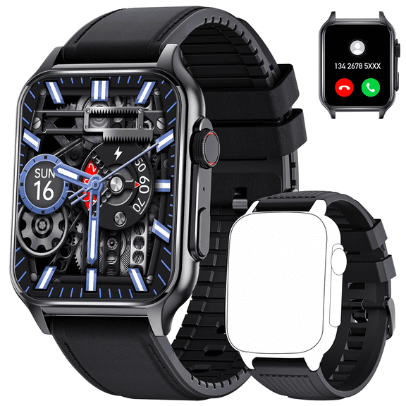 VOPOCO Smart Watches for Men Women (Make/Answer Calls) 1.96'' HD Big Screen Outdoor Sports Watch IP67 Waterproof Activity Tracker Compatible for Android iPhone