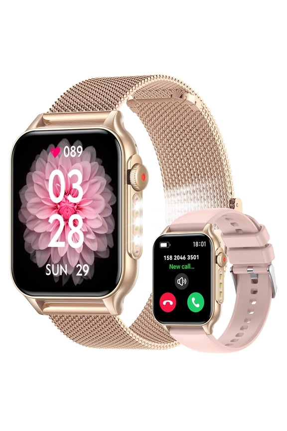 Smart Watches for Women (Answer/Make Call) with LED Flashlight, 1.96" HD Touch Screen Fitness Tracker, Waterproof Smartwatch with 100+ Sports Modes for iOS and Android