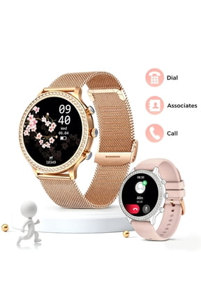 Smart Watches for Women with Diamonds (Make/Answer Call) 1.32" Screen Tracker with 20 Sport Modes Stylish Smartwatch with Multiple Dials Compatible with iOS Android Phones