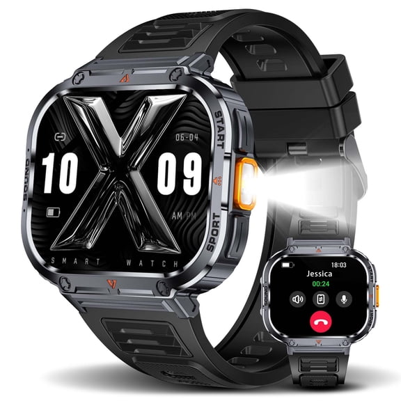 VOPOCO Smart Watches for Men 2.0'' HD Big Screen Smart Watch with Answer/Make Call, Fitness Tracker with 100+ Sports Modes for iOS Android