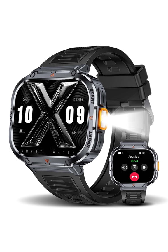 Smart Watches for Men 2.0'' HD Big Screen Smart Watch with Answer/Make Call, Fitness Tracker with 100+ Sports Modes for iOS Android
