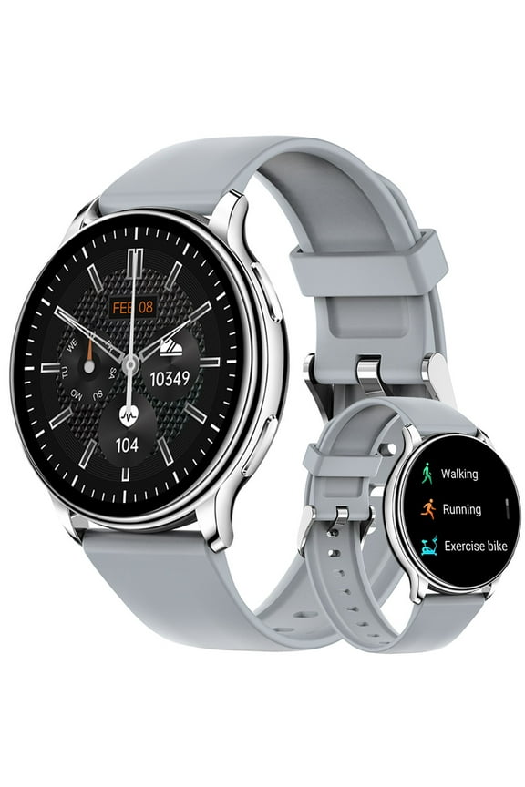 Y33 1.32'' HD Touch Screen Smartwatch for Men Women Fitness Trackers Watch with Bluetooth Calling Detection Step Counter Watch for iOS Android, 1pc, Gray