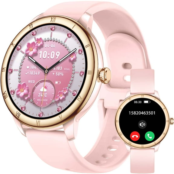 VOPOCOS mart Watches for Women (Answer/Make Calls) with 1.27’’ HD Screen, Bluetooth Call Smartwatch with Multi-sport Mode Pedometer Calorie Waterproof for iOS Android