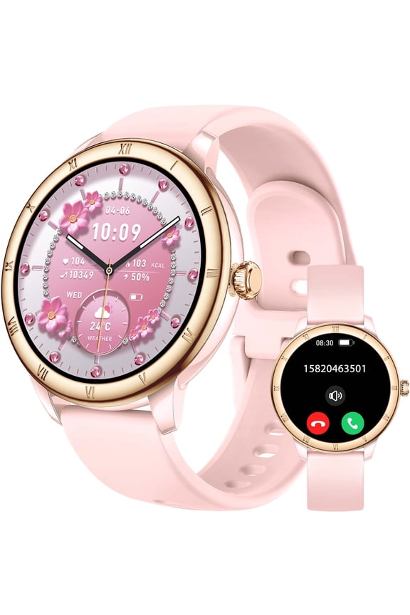 S mart Watches for Women (Answer/Make Calls) with 1.27’’ HD Screen, Bluetooth Call Smartwatch with Multi-sport Mode Pedometer Calorie Waterproof for iOS Android