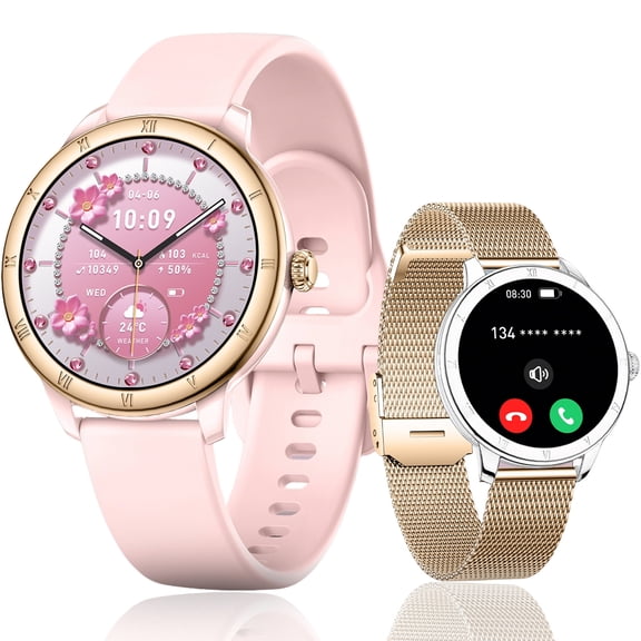 VOPOCOS mart Watches for Women (Answer/Make Calls) with 1.27’’ HD Screen, Bluetooth Call Smartwatch with Multi-sport Mode Pedometer Calorie Waterproof for iOS Android