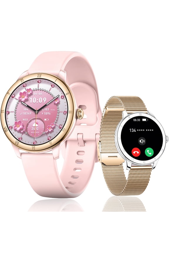 S mart Watches for Women (Answer/Make Calls) with 1.27’’ HD Screen, Bluetooth Call Smartwatch with Multi-sport Mode Pedometer Calorie Waterproof for iOS Android