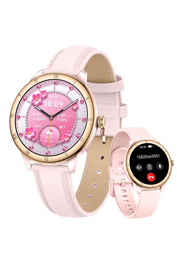 S mart Watches for Women (Answer/Make Calls) with 1.27’’ HD Screen, Bluetooth Call Smartwatch with Multi-sport Mode Pedometer Calorie Waterproof for iOS Android