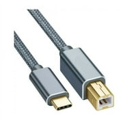 VOPPV 118 USB Type-C to USB B 2.0 Printer Cable, Grey