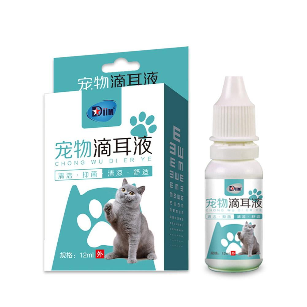 VOPPV 12ml Natural Pet Ear Mite Drops for Dogs & Cats Kill Ear Mites Infection Cleane↗ U3W2