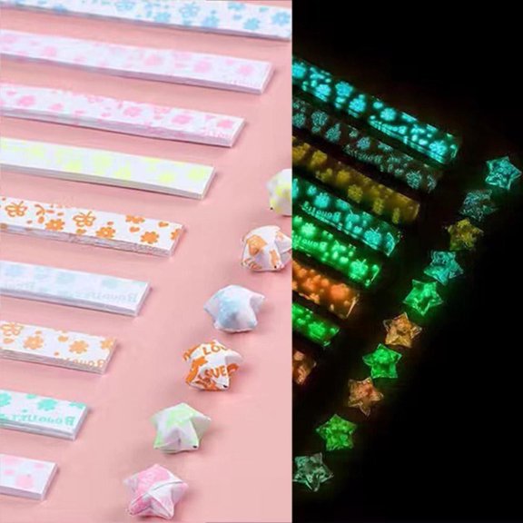 VOPPV 210pcs Luminous Star Origami DIY Handmade Lucky Star Paper Strips` Origa Gift C3Q1