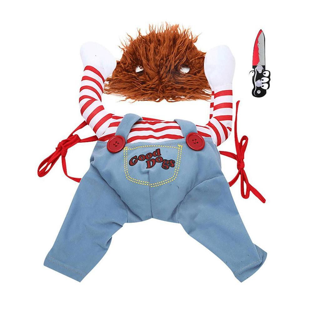 VOPPV Pet Costume Halloween Outfits Holding A Knifes Set Clothes Dog