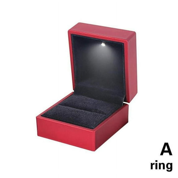 VOPPV Plastic Jewelry Box With Led Light Festival Wedding Rings Box K0D1z UK Stock X9E6