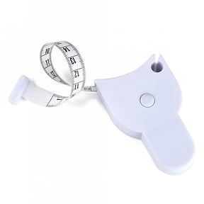 VORALYN 1 Counts Body Measuring Tape 60 Inch,Automatic Shrinkage 3D Measuring Tape for Home and Fitness,Retractable Portable Measuring Body Tool for Waist Arms Hip,White