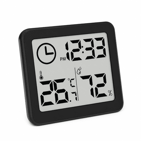 VORALYN 1Pcs Mini Thermometer Hygrometer Table Clock Wall Clock Kitchen Time Date Digital Station Calendar Digital Outdoor Thermometer,Digital Calendar,Digital Wall Calendar