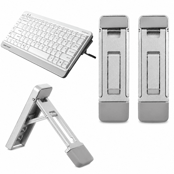 VORALYN 2 Pcs Keyboard Riser Tilt Stand Laptop Feet Riser Adhesive Keyboard Stands Portable Three Tilt Angle Adjustable, Foldable Laptop Risers with Anti-Slip Pads