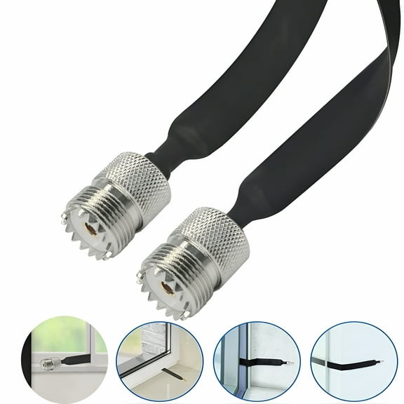VORALYN 2026 New 12 Inch Female 50 Ohm Window/Door Pass Through Flat Rf Coaxial Cable for Tv Antenna,Internet,Satellite,Radio,Networking