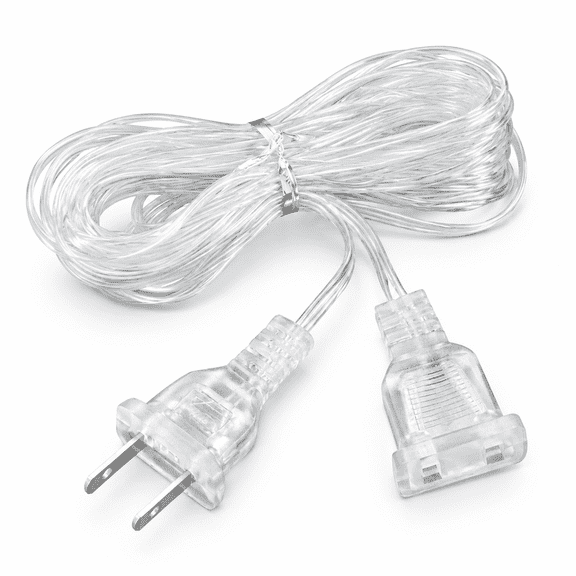 VORALYN 2026 New Clear Extension Cord 16 Ft,1 Pack Extension Cord,Us Plug Extension Cord,2 Prong Extension Cords Male to Female for Indoor,Office,Home,Workshop,Light