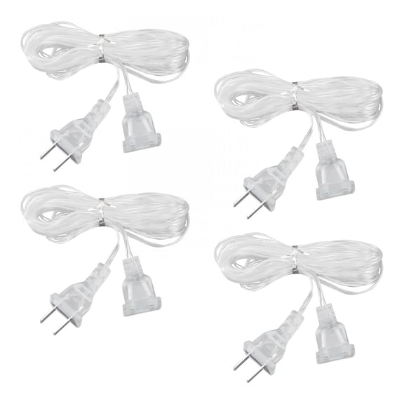VORALYN 2026 New Clear Extension Cord 16 Ft, 4 Pack Extension Cord, Us Plug Extension Cord, 2 Prong Extension Cords Male to Female, Indoor Extension Cord for Light