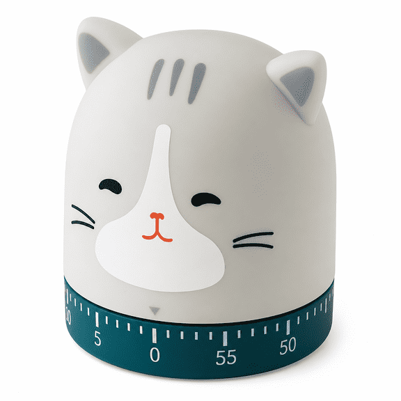 VORALYN 2026 New Cute Cat Timer Kitchen 60 Minutes Timer 360 Degree Rotating Timer for Baking and Boiling for Cooking, Baking, Study, Exercise, Work