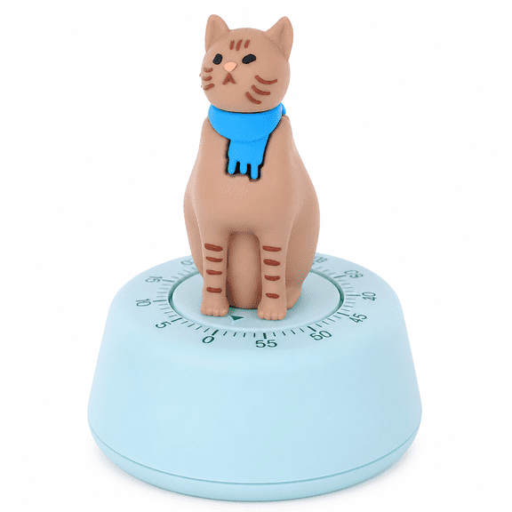 VORALYN 2026 New Lazy Cat Timer Countdown Kitchen Reminders Soft Rubber Abs for Kids Student Digital for Study,Cooking,Homework,Time Management,Kids' Activities
