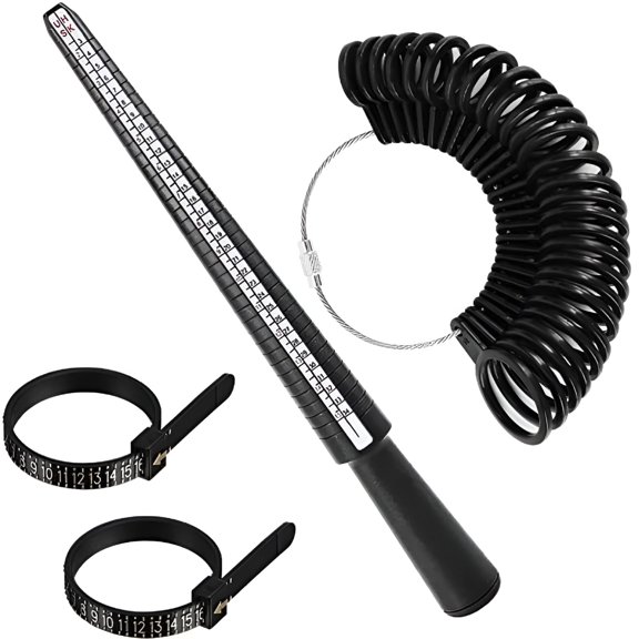 VORALYN 4 Pcs Ring Measurement Tool, High Accuracy Durable Plastic Finger Size Measuring Tape Reusable Ring Sizer Measurement Tools Clear Number Ring Sizer Tool