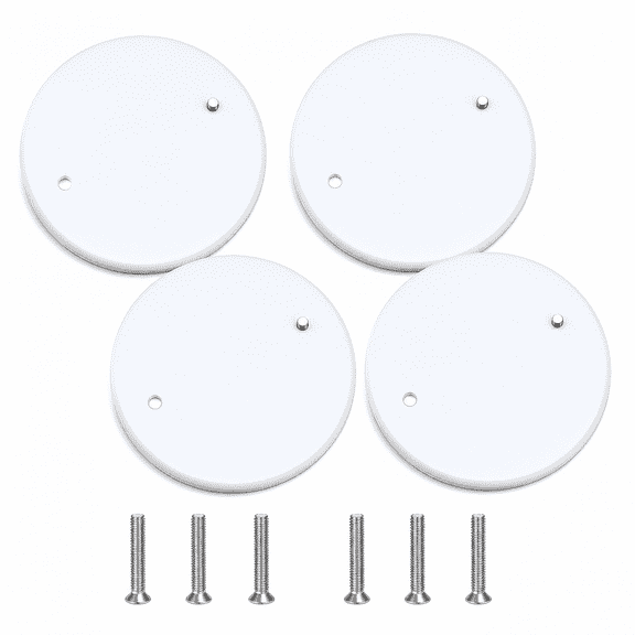 VORALYN 4pcs Ceiling Blank-Up Cover Plate Round Outlet Cover Plastic Electrical Cover Ceiling Holes Blank Cover Wall Plate Electrical Covers