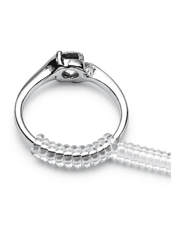 5Pcs Ring Rubber Size Adjuster for Loose Rings Invisible Ring Guard for Women Clear Plastic Wide Thin Band Resizing Ring Resize Make Ring Smaller