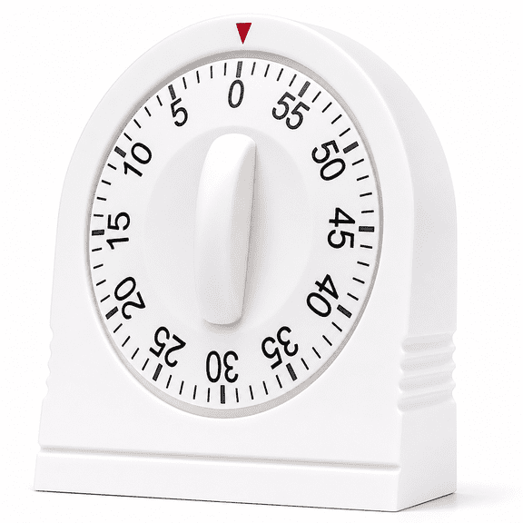 VORALYN 60 Minute Wind Up Timer,Visual Mechanical Timer with Loud Alarm,Manual Countdown Timers for Classroom,Home,Study and Cooking (White)