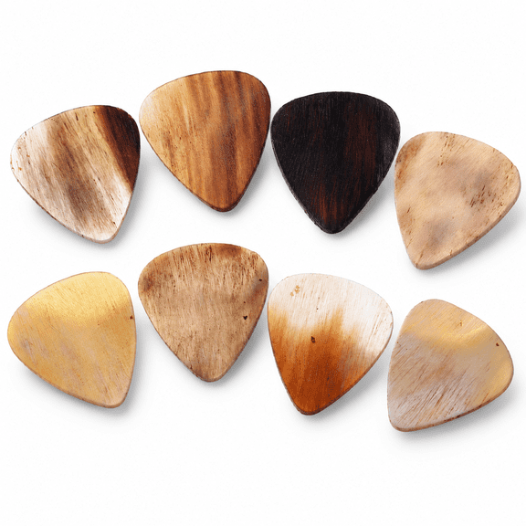 VORALYN 8pcs Guitar Picks Plectrums Natural Handcrafted Pick for Electric, Acoustic, Bass Guitar or Mandolin, Banjo (0.8-1.2mm in Thickness)