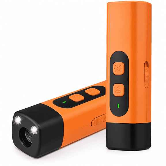 VORALYN Anti Barking Device for Dogs, Double Lights Flashing / 25000-40000 3-Speed Frequency Conversion, with LED Flashlight, One-Click Prompt Correction/Expulsion (1Pcs*Orange)