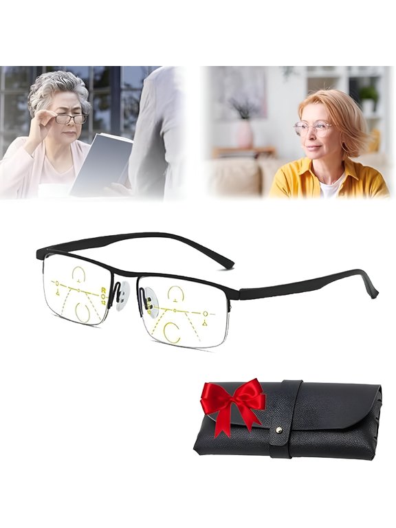 Blue Light Glasses Men & Women Progressive Multifocal Reading Glasses with Blue Light Blocking,Hd Vision Pro Glasses for Computer,Reading,And Daily Use