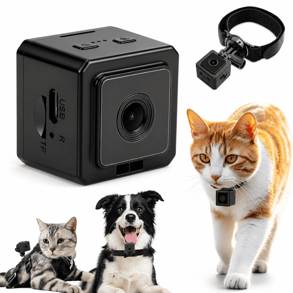VORALYN Cat Camera Collar with Video Record,1080P Magnetic Action Camera for Pet,Wireless Wearable Body-Worn Camera,Mini Action Cameras for Cats/Dogs Tracking,120 Wide Angle,Outdoor/Indoor