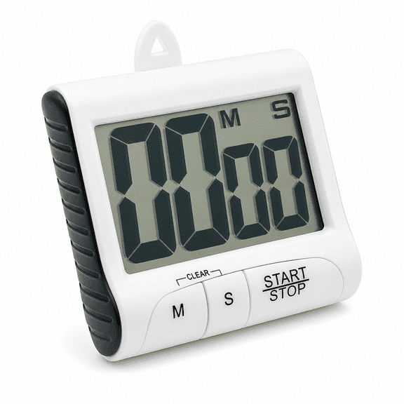 VORALYN Digital Kitchen Timer with Loud Alarm,Magnetic Back & Clip,Countdown Clock for Cooking Baking BBQ,99 Min 59 Sec Display,Battery Operated,Red Plastic
