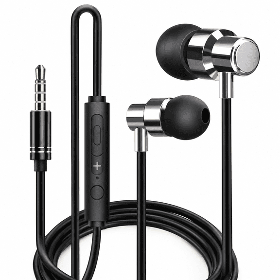 VORALYN Earbuds with Long Cord 6 Ft 3.5Mm Wired Headphones with Microphone Noise Cancelling Earphone Call Volume Control 3.5 Mm Jack Ear Buds for Laptop Tv Pc Chromebook Stereo Plug in